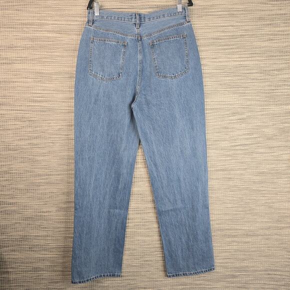 Fashion Nova Jeans Women 11 Light Wash Button Fly Straight High Rise Capsule NEW - Picture 4 of 12